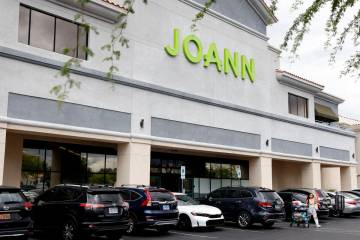 Joann Fabric & Craft store at 2160 N. Rainbow Blvd., is seen on Monday, May 5, 2025, in Las ...